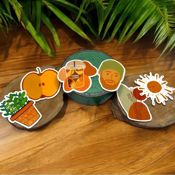 NEW 6 Grow Juice Beanie Sun Cactus Apple Waterproof Vinyl Stickers (1”-2”) - Picture 1 of 8